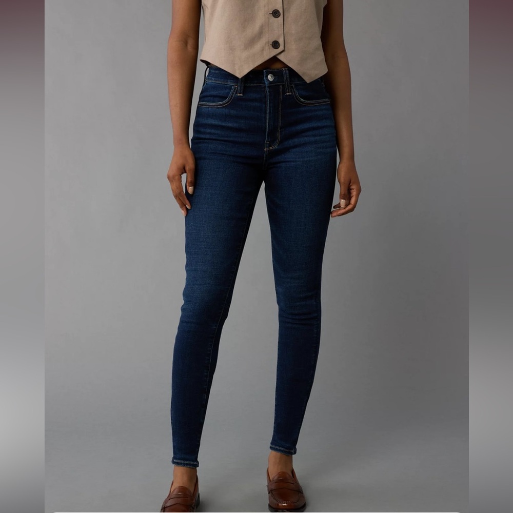 Short/Petite American Eagle Outfitters Women's Next Level Stretch Blue Jeggings